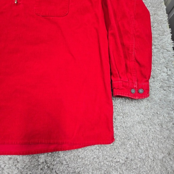 VTG Marlboro Shirt Mens XXL Red Heavy Corduroy 1/4 Zip Pullover Y2K Shacket READ - Picture 3 of 15